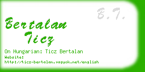 bertalan ticz business card